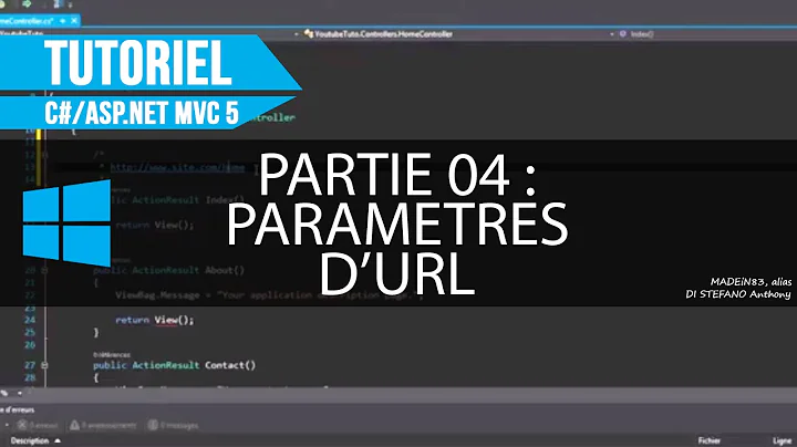 [C#][TUTO FR] MVC5 - Partie 04 - Récupérer des paramètres dans l'URL