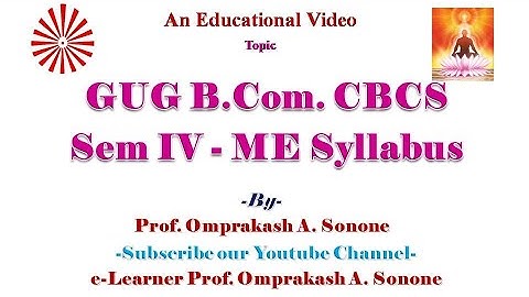 GUG B.Com CBCS Sem IV- Monetary Economics- II Syllabus