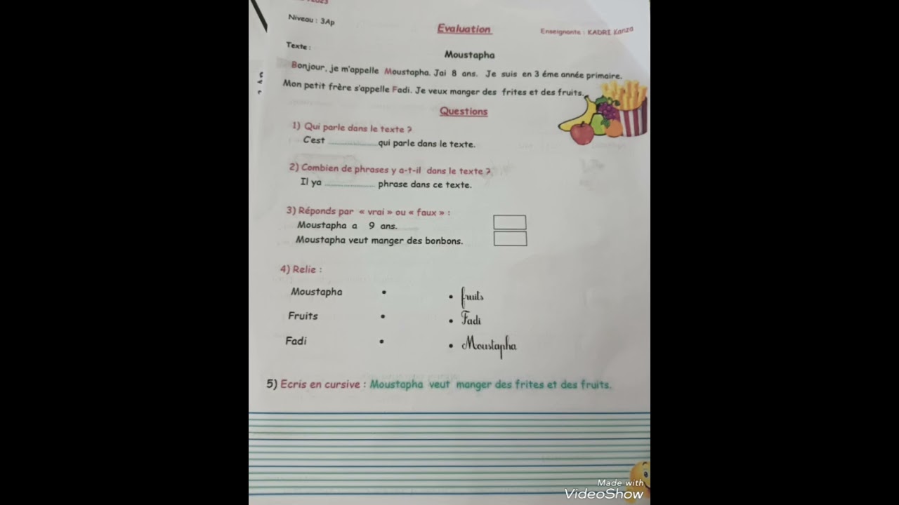 3AP: Evaluation diagnostique. N2