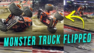 Monster Truck Lost Control & Flipped on Its Side