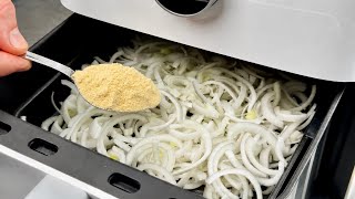 The NEW air fryer crispy fried ONIONS recipe everyone's talking! No one knows this secret!