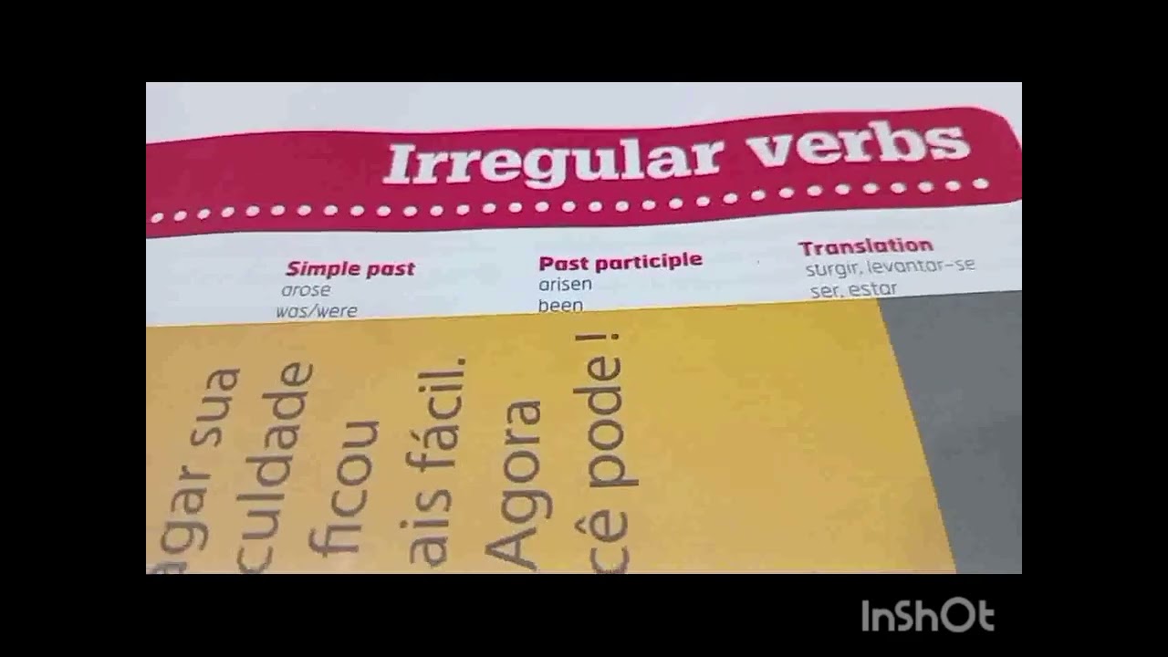 Vídeo Aula De Inglês: Gramática: Verbos Irregulares.