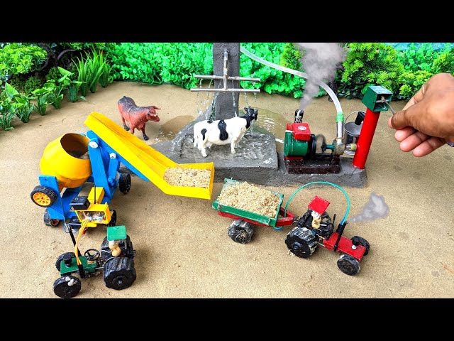 diy tractor making mini shower of animals | diy tractor | water pump @KeepVilla class=