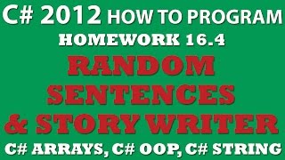 C# 16.4: Random Sentences and Story Writer (C# OOP, C# Strings, C# Arrays) Wealth