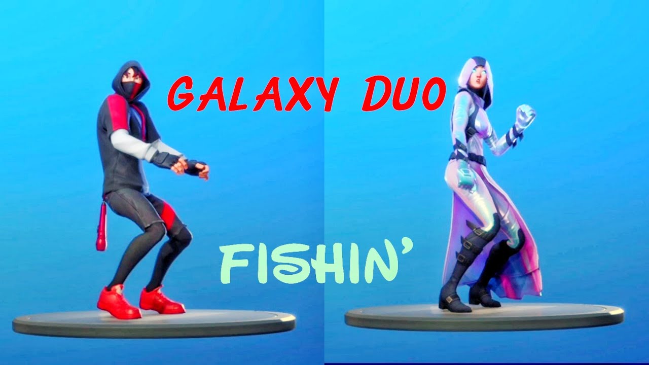 FISHIN EMOTE SHOWCASE WITH GALAXY DUO IKONIK & GLOW FORTNITE PS4