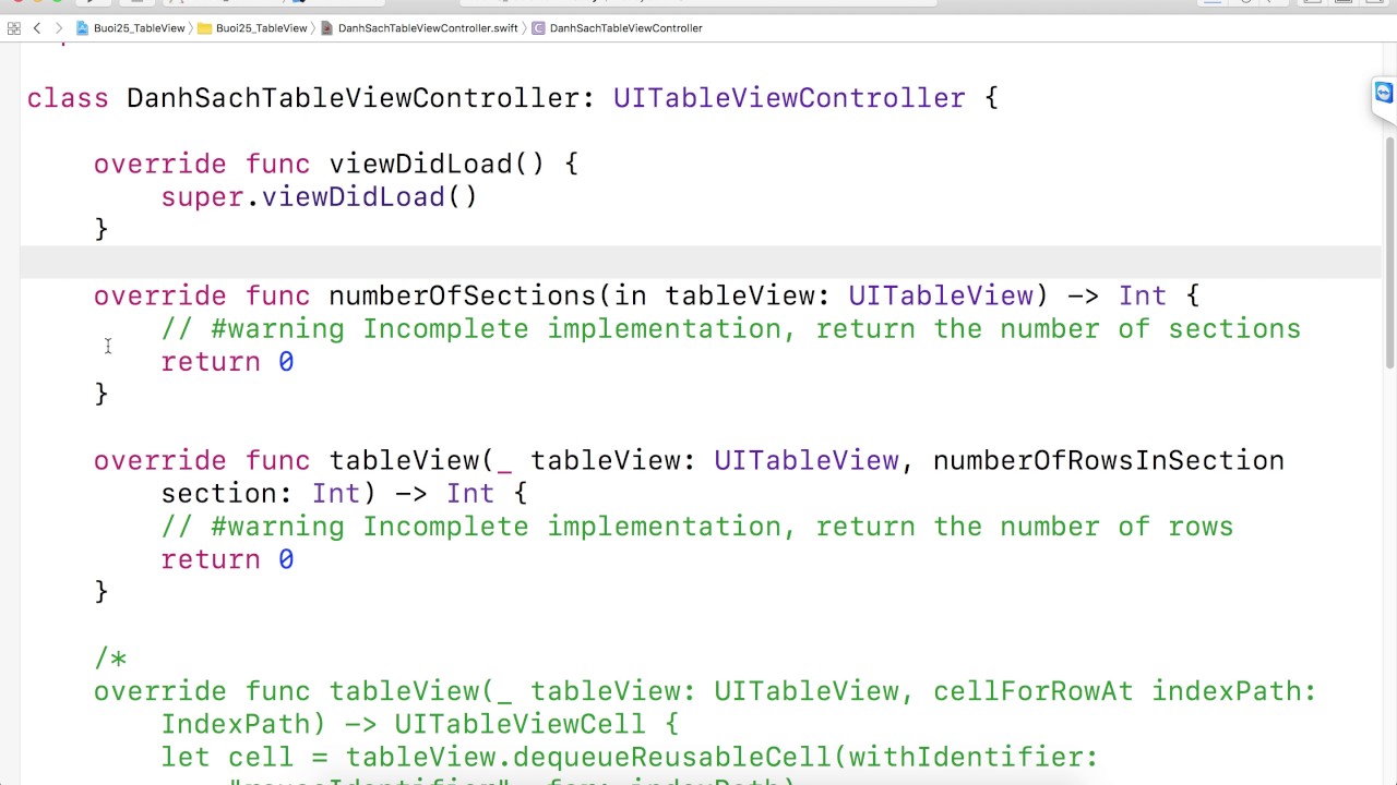 [Lập Trình iOS] Swift UITableView (Buoi 25) Phần 1 - YouTube