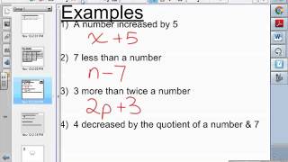 Writing Expressions & Equations (Math 7)
