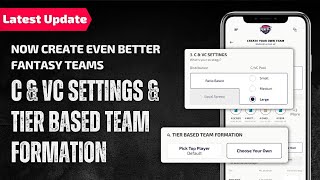 New Update Captain Vice-Captain Settings Tier-Based Team Formation In Perfect Lineup