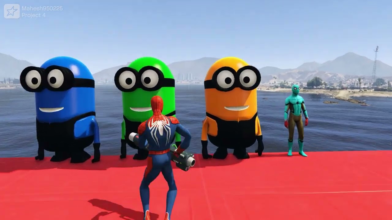 Spider-Man vs Minions Ragdolls | Epic Funny GTA V Moments 😂 