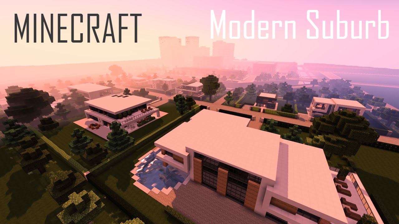 Minecraft Modern Suburb + Download - YouTube