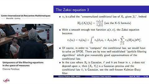 Etienne Pardoux: Uniqueness of the filtering equations in the space of measures