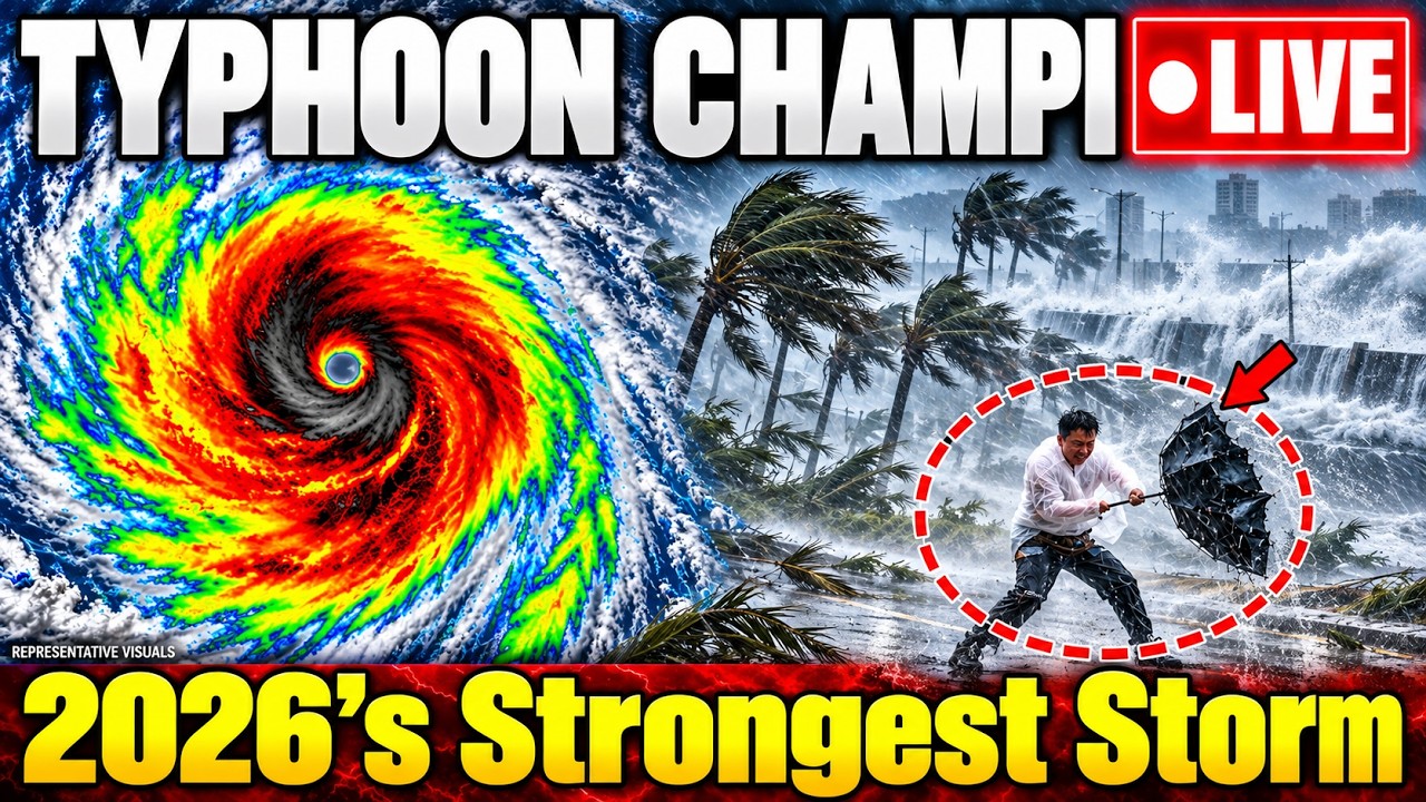 TYPHOON 'CHAMPI' LIVE: '6 Meter Tall Waves, 300 Kmph Winds' Taiwan ...