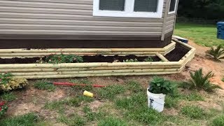 Landscape timber flower garden