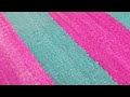 Vintage Peruvian Kilim, Fuchsia &amp; Teal Vertical Stripes - Rug &amp; Kilim -36856