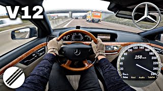 : Mercedes-Benz S600 L V12 W221 TOP SPEED DRIVE ON GERMAN AUTOBAHN 