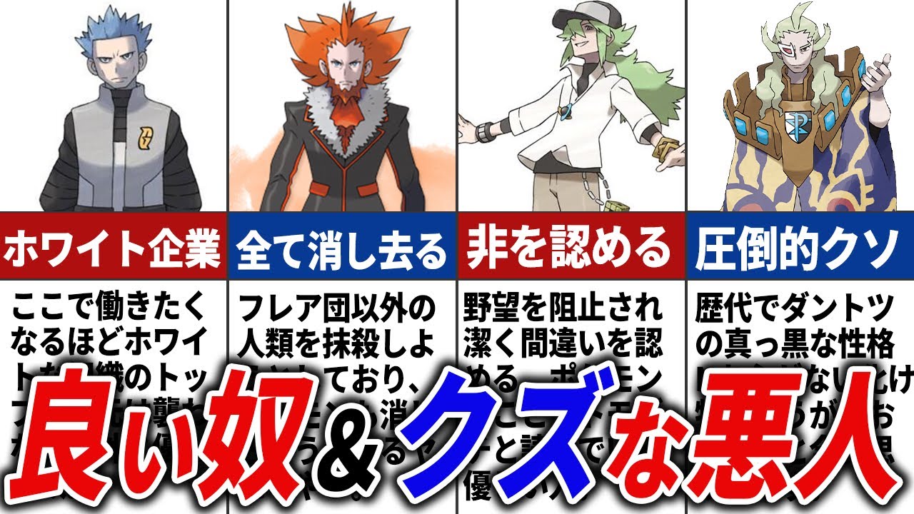 良いやつ＆クズすぎた悪の組織メンバーまとめ【歴代ポケモン】