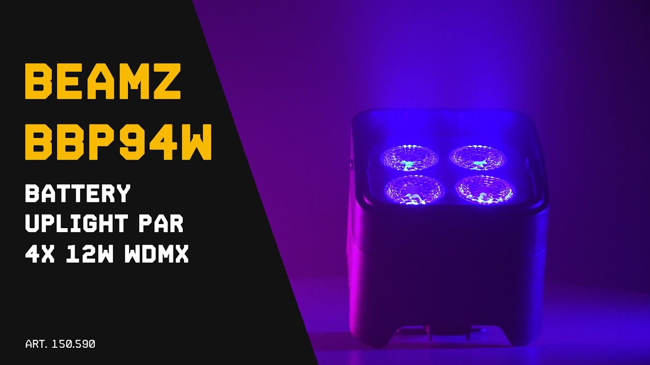BBP94W Battery Uplight Par 4x12W WDMX - 150.590