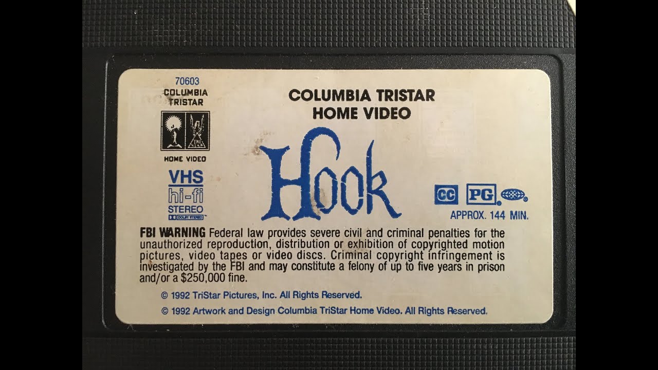 Hook, Steven Spielberg, Robin Williams, VHS Opening, Columbia TriStar Home ...