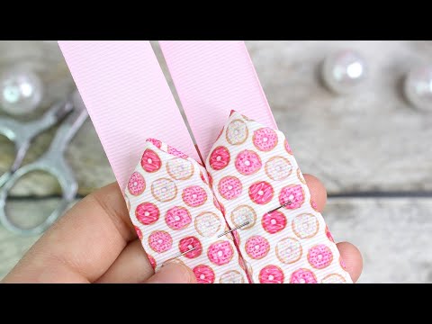 Как сделать бантики для волос из лент / How to make hair bows out of ribbon / Hair Bow Tutorial
