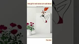 Hot girl in red bikini vector art using turtle python #shorts #paishot #homedecor