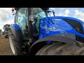 2022 new holland t5120 dynamic command 45 litre 4cyl diesel tractor 110120 hp with kuhn rvt