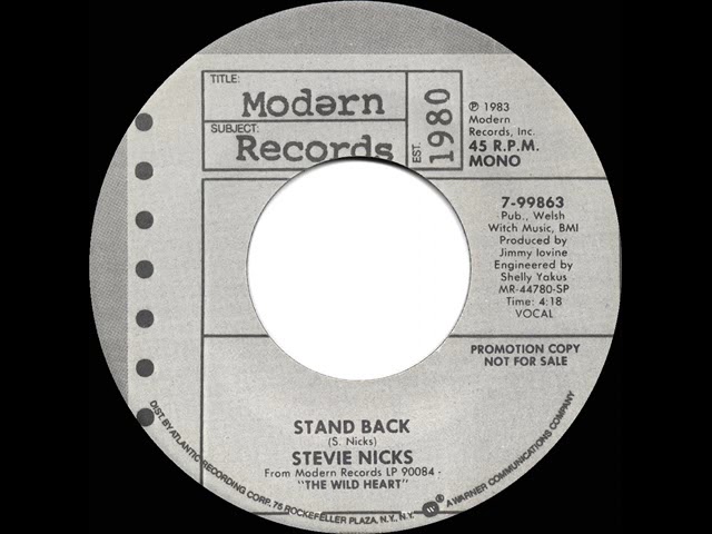 1983 Stevie Nicks - Stand Back (mono radio promo 45) - YouTube