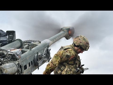 US Soldiers Intense Live Fire With the M777 Howitzer