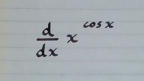 Derivative of x^cos x || Logarithmic Differentiation