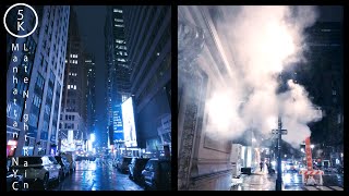 NYC Late-Night Rainfall - Manhattan, New York 5K - Vertical Video