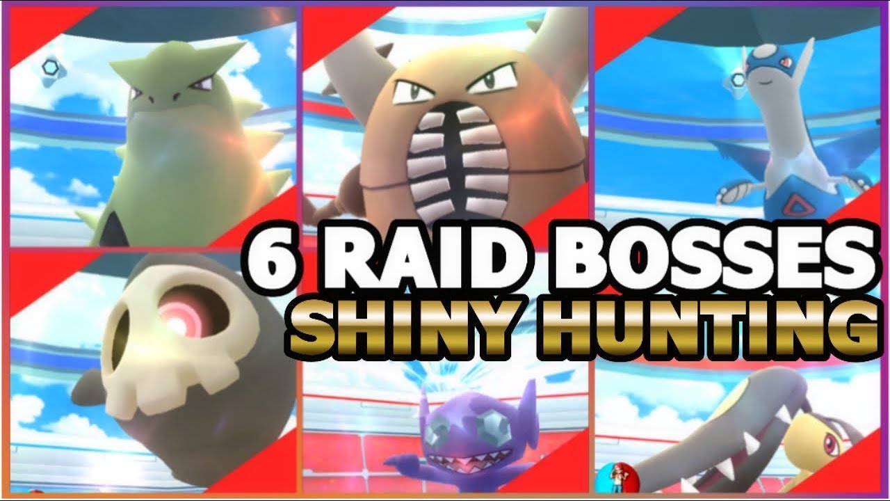 POKEMON GO 6 RAID BOSSES LEVEL 1-5 PINSIR TYRANITAR LATIOS DUSKULL SHINY HUNTING RAIDS