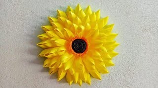 How To Make Paper Sunflower | Beautiful Wall Hanging Sunflower | Paper Craft | Faiez Art And Craft