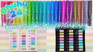 Swatching Ohuhu 24 Acrylic Glitter Markers