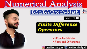 Lec 01 | Finite Difference Operators in Hindi | Forward difference Operator | BSc/BA Math | By Ak