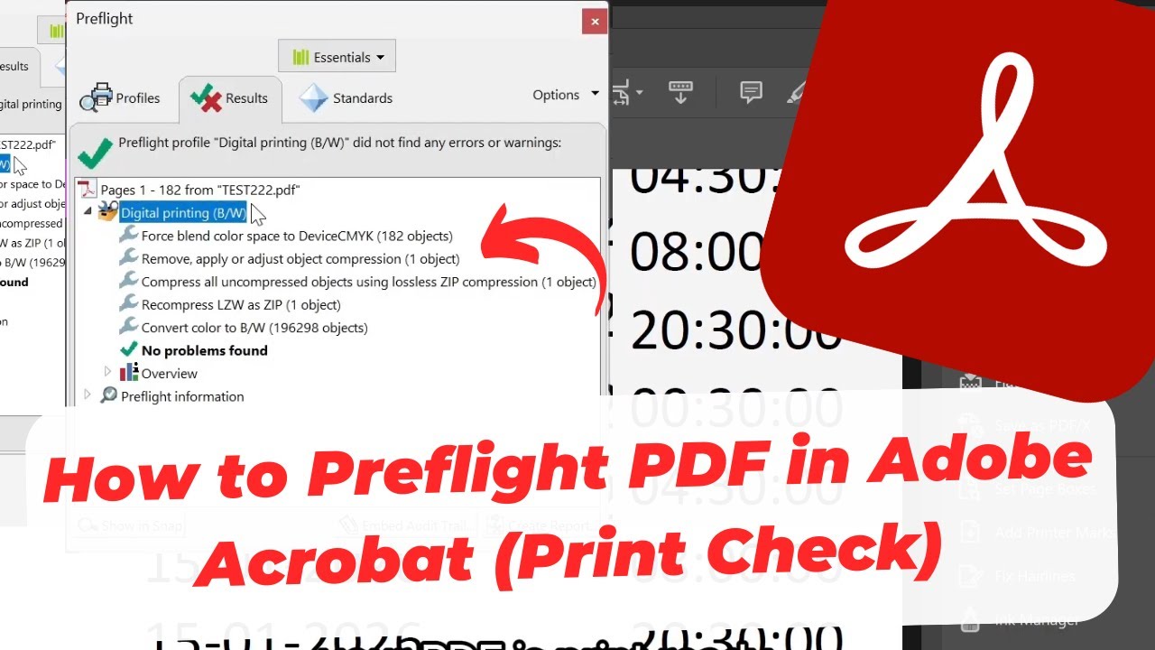 How to Preflight PDF in Adobe Acrobat (Print Check) - YouTube