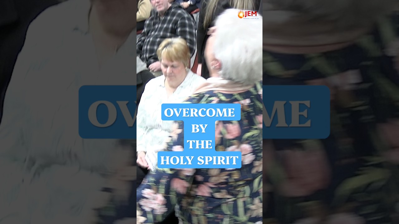 OVERCOME BY THE HOLY SPIRIT she spins, speaks in tongues & is healed.