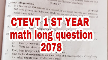 ctevt math first year long question solution 2078 ll  ctevt math paper  ll