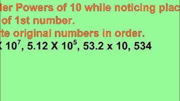 Scientific Notation Comparing and Ordering