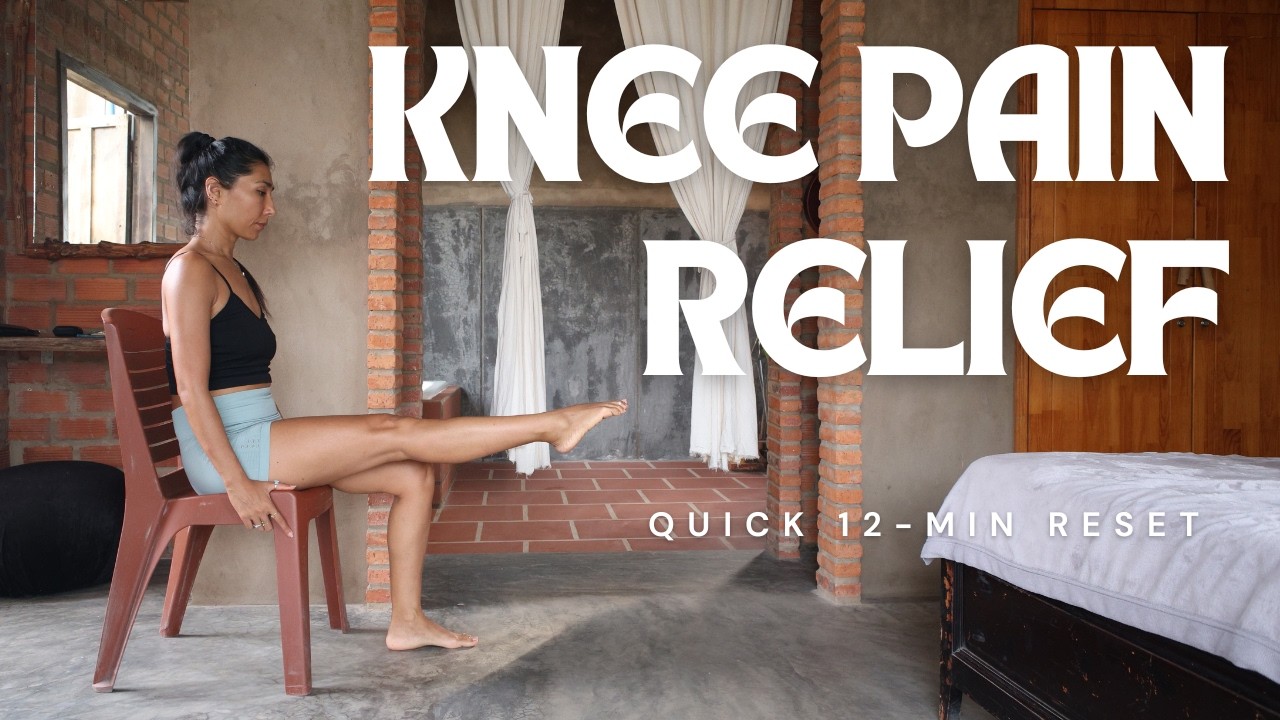 12-минутное мягкое облегчение боли в колене | Практика на стуле для скованных или ноющих коленей