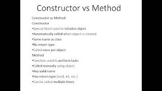 Constructor vs method
