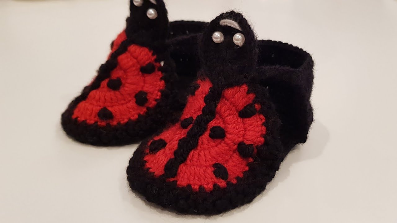 Uğur Böceği Bebek Patiği Yapılışı🐞 🐞 🐞 YouTube