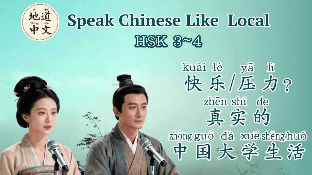 HSK3~4 | 真实的大学生活 | Mandarin Chinese Podcast | Pre Intermediate Chinese Listening Practice