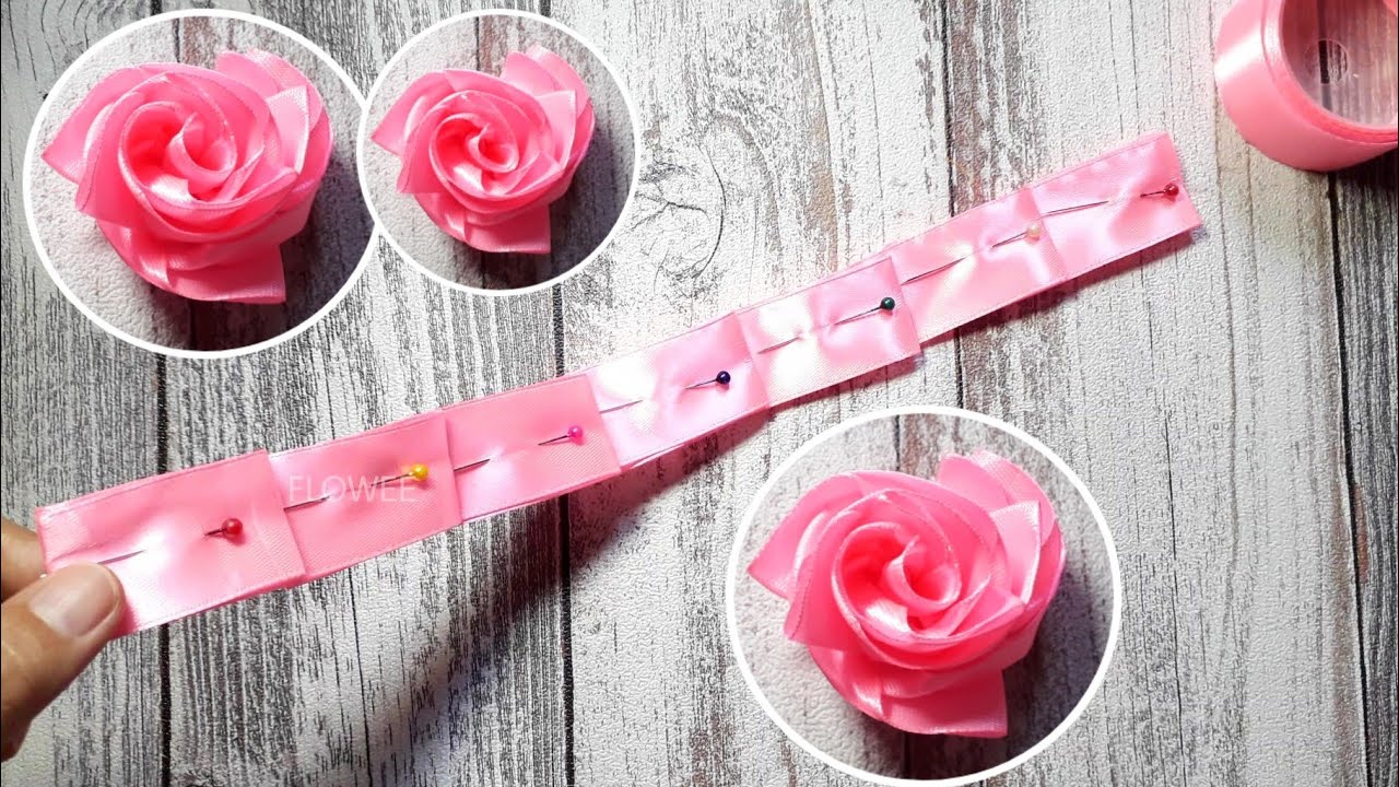 Tutorial de rosas eternas sin el palito 💙💗💖 #rosaseternas #ribbonr, Ribbon Roses Tutorial