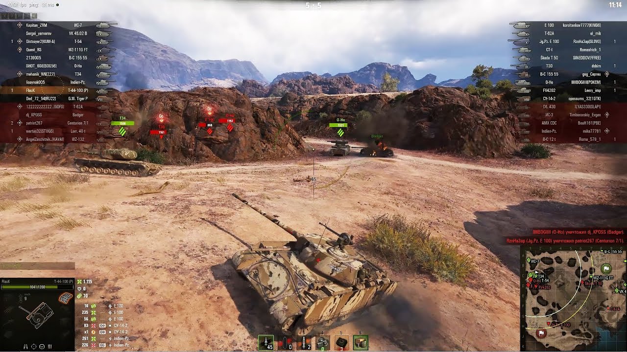 мир танков статистика Т-44-100 (Р) / 6.5K на Эль-Халлуфе с десятками