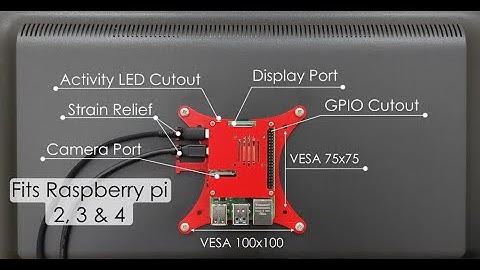 Raspberry Pi 2/3/4 Enclosure With Cable Strain Relief VESA Mountable 75x75mm & 100x100mm
