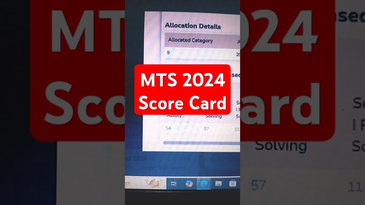SSC MTS 2024 SCORE CARD