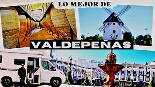 136.  Qué ver en VALDEPEÑAS  Ciudad Real en 4K.  Área de AUTOCARAVANAS. Guía y TURISMO.