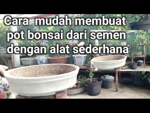 Cara mudah membuat pot  bonsai  dari semen YouTube