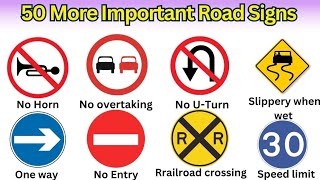 50 Most Important Road Signs with theirMeanings | Traffic Signs I Street SignsEnglish Vocabulary