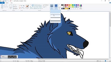 speed painting of wolf on MS paint 2017