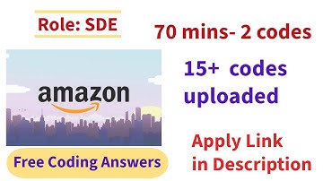Amazon SDE Coding Answers 🥰🥳 | Complete Assessment| Any graduate | Coding | SDE Intern